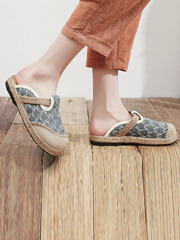 Rhombic Casual Shoes Flat Shoes Slippers - Image 4