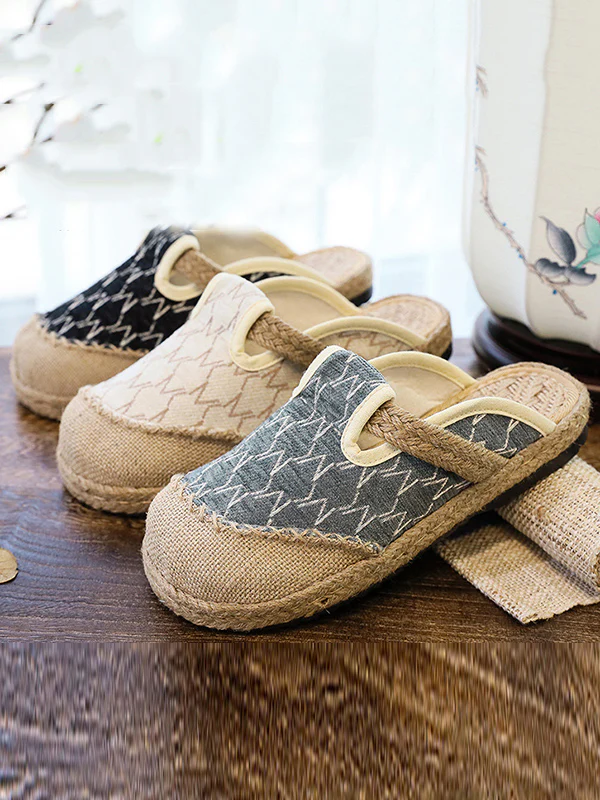 Rhombic Casual Shoes Flat Shoes Slippers - Image 8