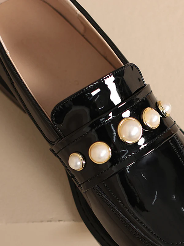 Round-Toe Split-Joint Loafers - Image 12