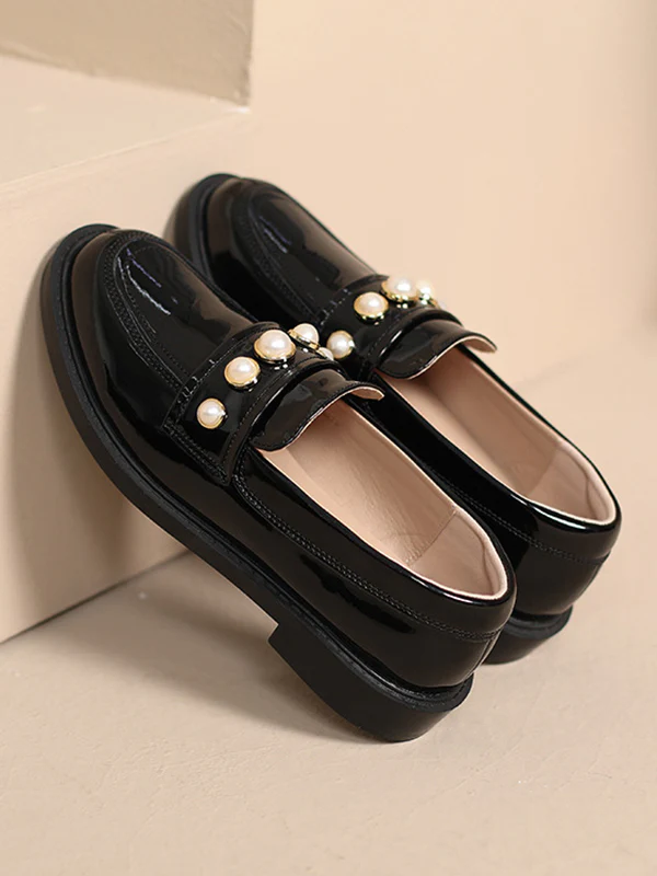 Round-Toe Split-Joint Loafers - Image 7