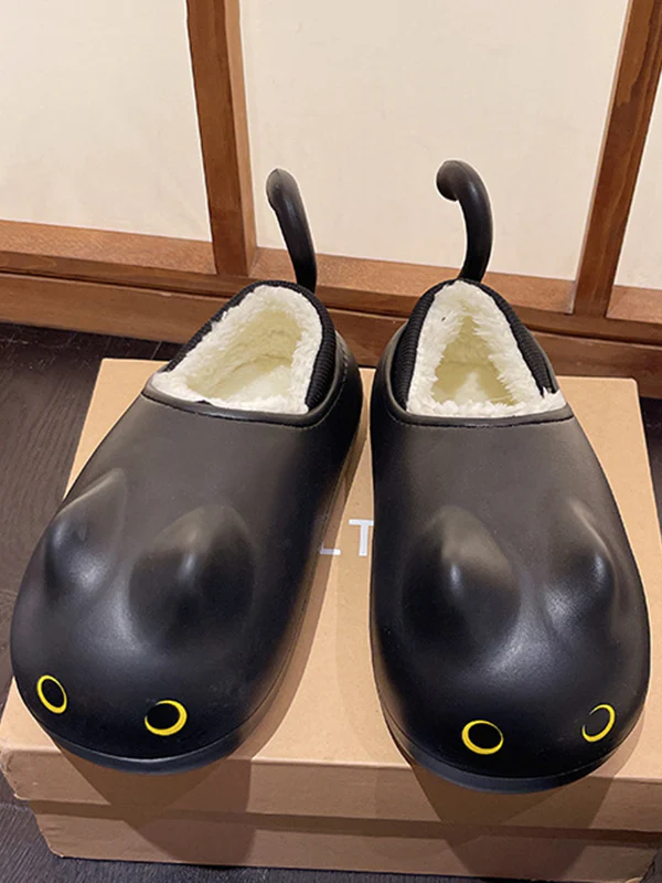Round-Toe Split-Joint Platform Shoes Slippers - Image 18
