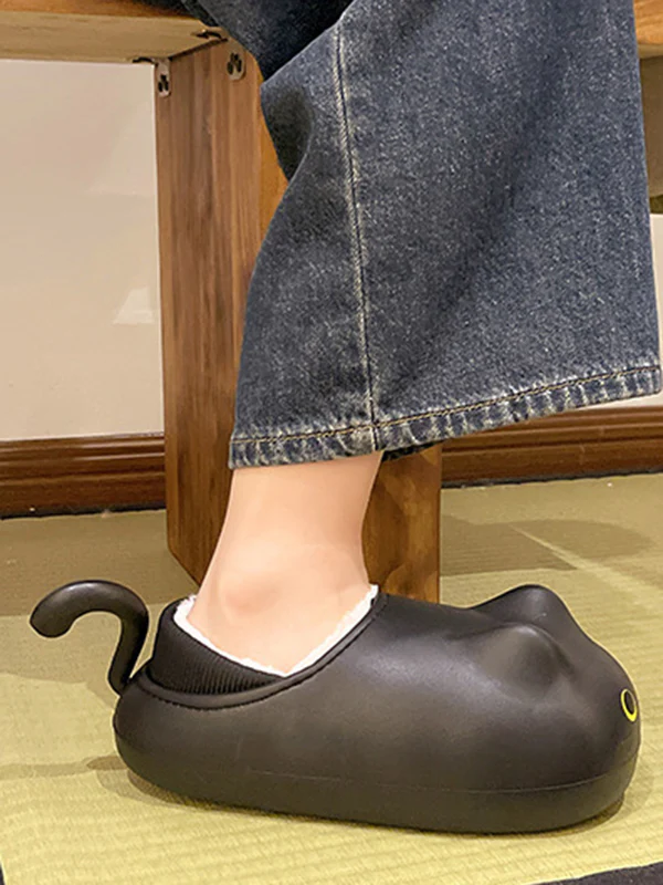 Round-Toe Split-Joint Platform Shoes Slippers - Image 8