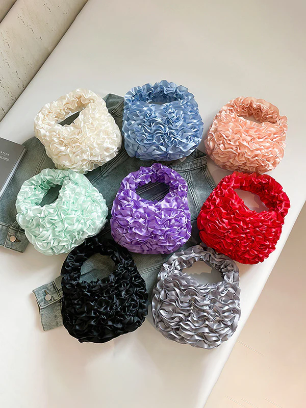 Ruffled Solid Color Mini Bags - Image 2