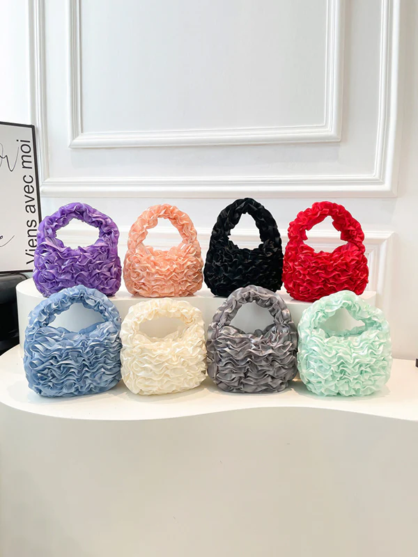 Ruffled Solid Color Mini Bags - Image 3