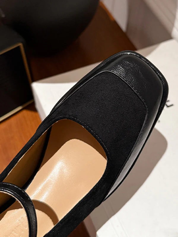 Shallow Cut Split-Joint Square-Toe Mary Janes Pumps - Image 15