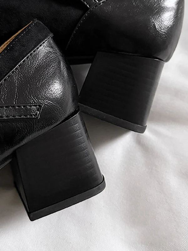 Shallow Cut Split-Joint Square-Toe Mary Janes Pumps - Image 16
