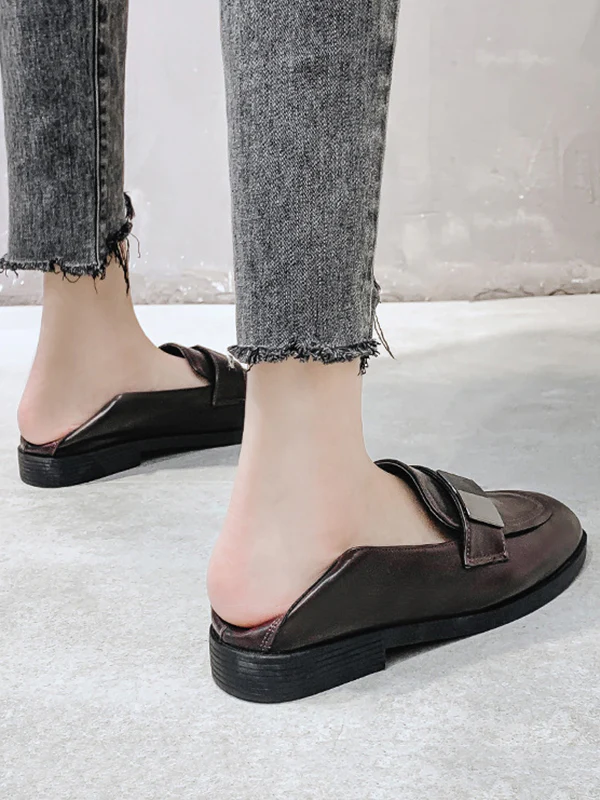 Shallow Cut Square-Toe Loafers - Image 11