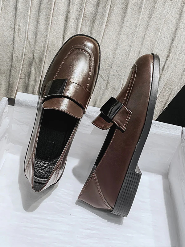 Shallow Cut Square-Toe Loafers - Image 12