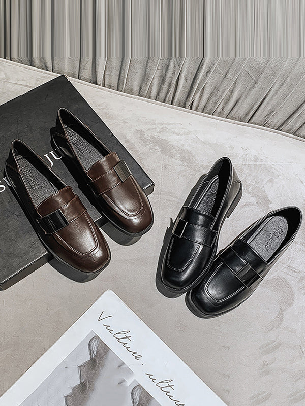 Shallow Cut Square-Toe Loafers - Image 19