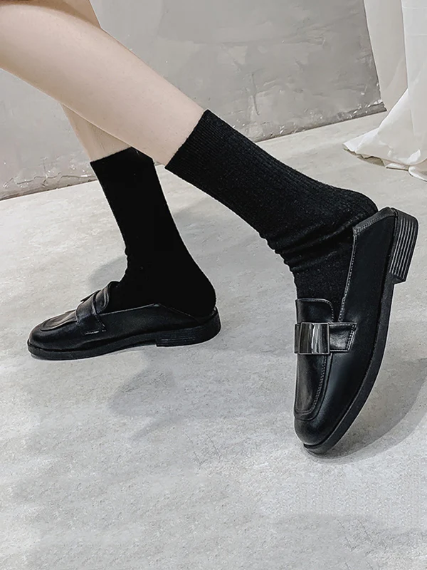 Shallow Cut Square-Toe Loafers - Image 4