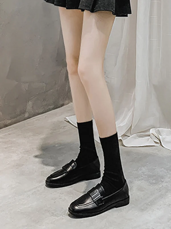 Shallow Cut Square-Toe Loafers - Image 6