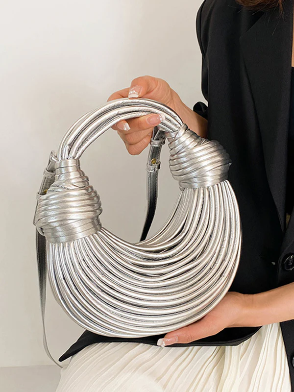 Shiny Solid Color Split-Joint Bags Bags Accessories Crossbody Bags - Image 2