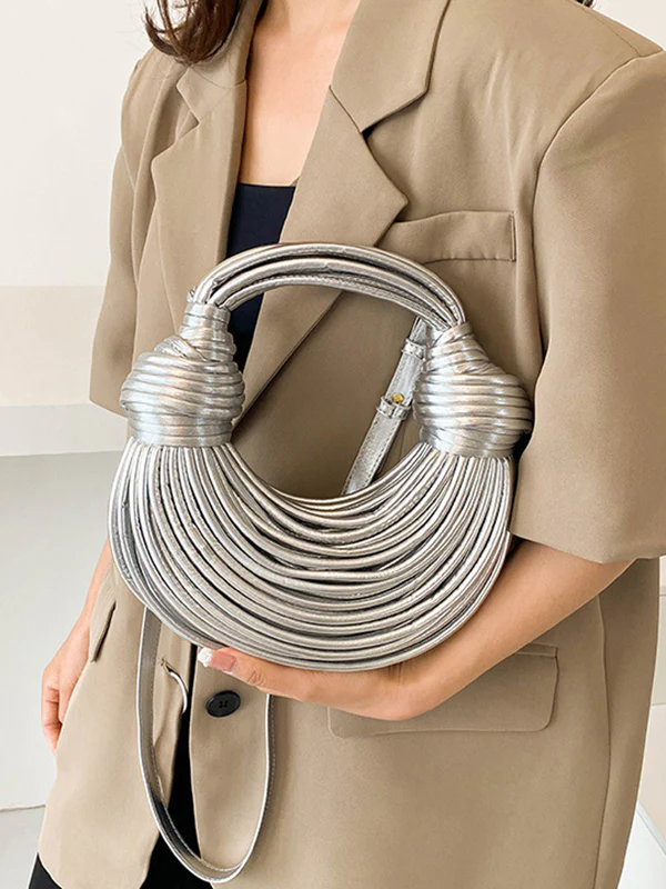Shiny Solid Color Split-Joint Bags Bags Accessories Crossbody Bags - Image 5