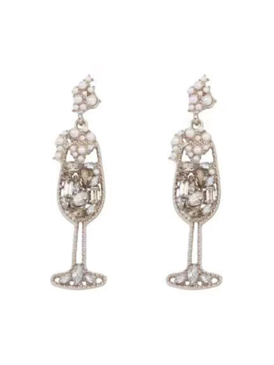 Shiny Wine Glass Earrings Accessories - Image 2