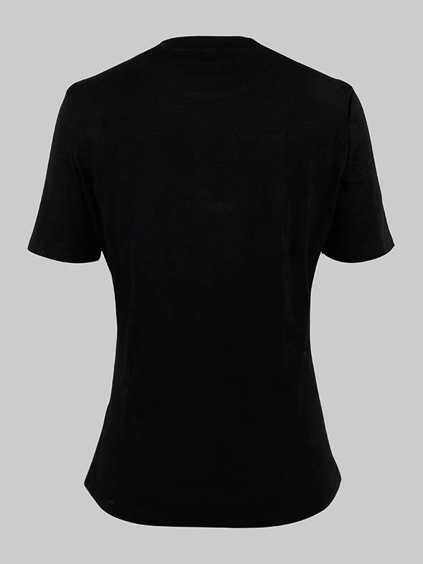 Short Sleeves Skinny Floral Printed Split-Joint Round-Neck T-Shirts - Image 6