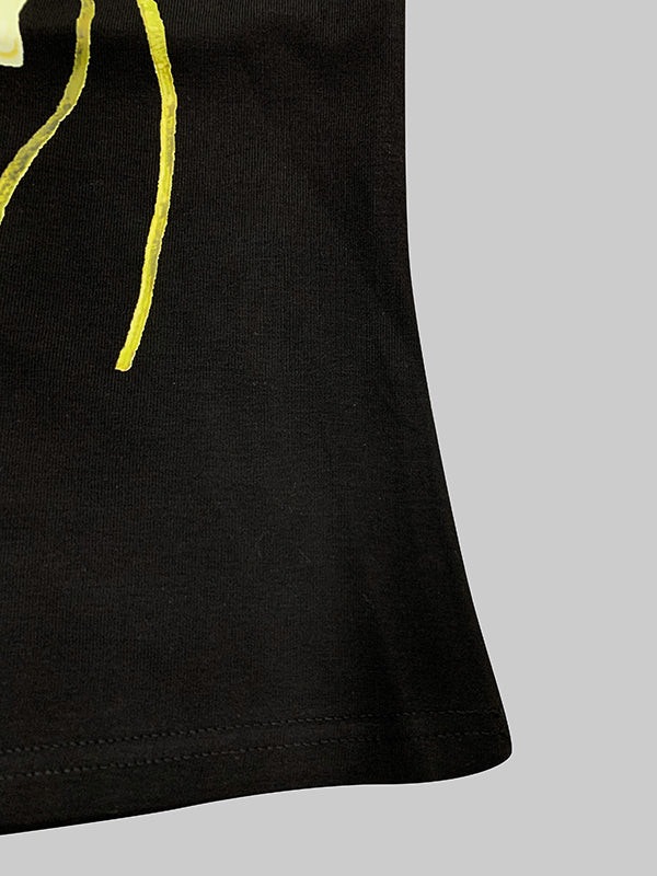 Short Sleeves Skinny Floral Printed Split-Joint Round-Neck T-Shirts - Image 8