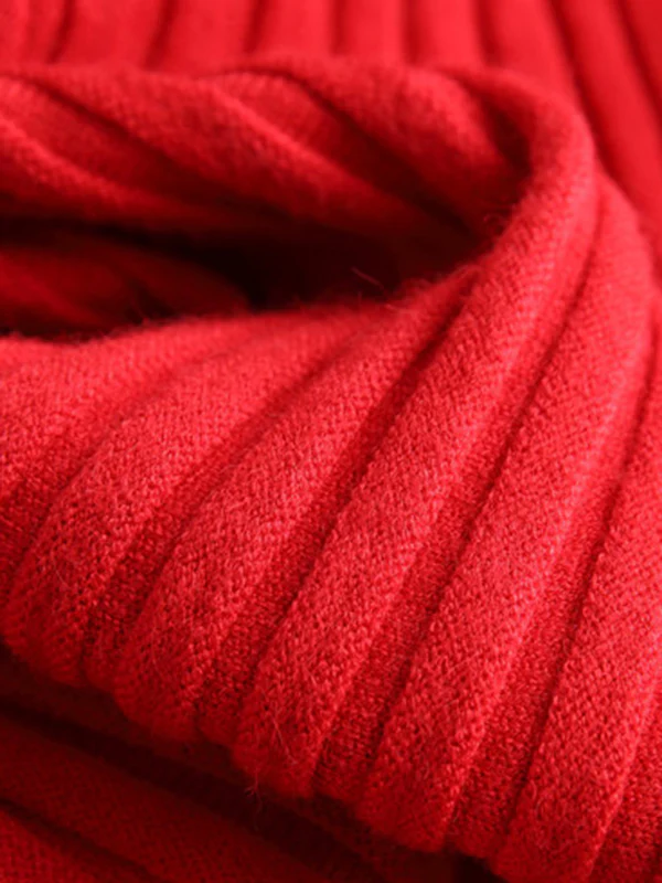 Short Sleeves Skinny Solid Color Boat Neck Knitwear Pullovers Sweater - Image 12