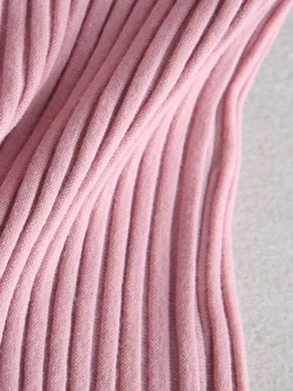 Short Sleeves Skinny Solid Color Boat Neck Knitwear Pullovers Sweater - Image 14