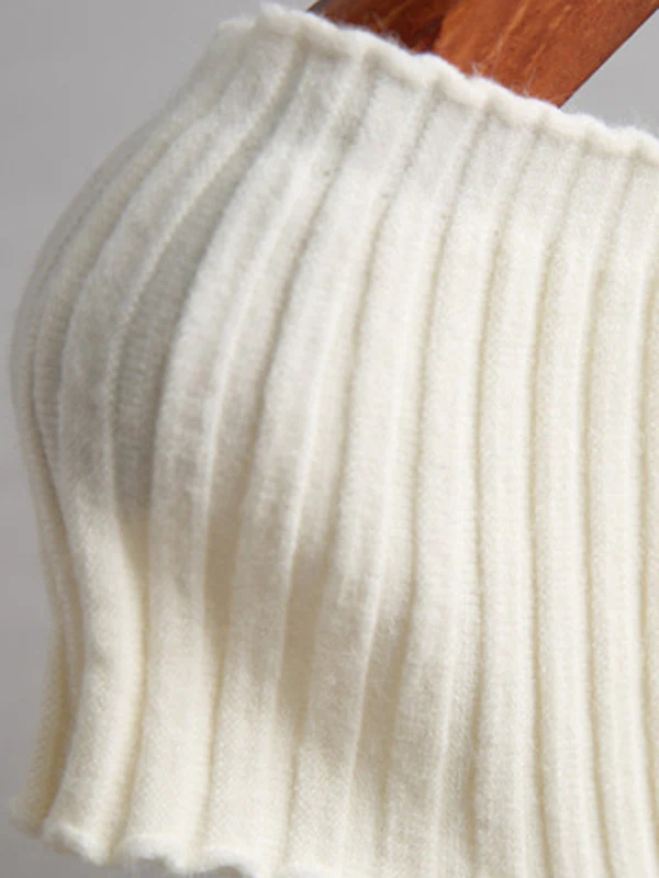 Short Sleeves Skinny Solid Color Boat Neck Knitwear Pullovers Sweater - Image 17