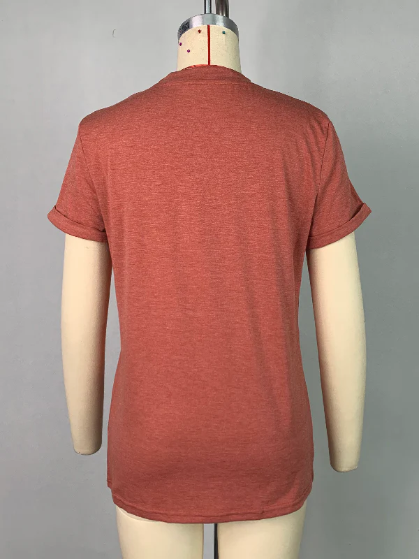 Short Sleeves Solid Color Round-Neck T-Shirts Tops - Image 13