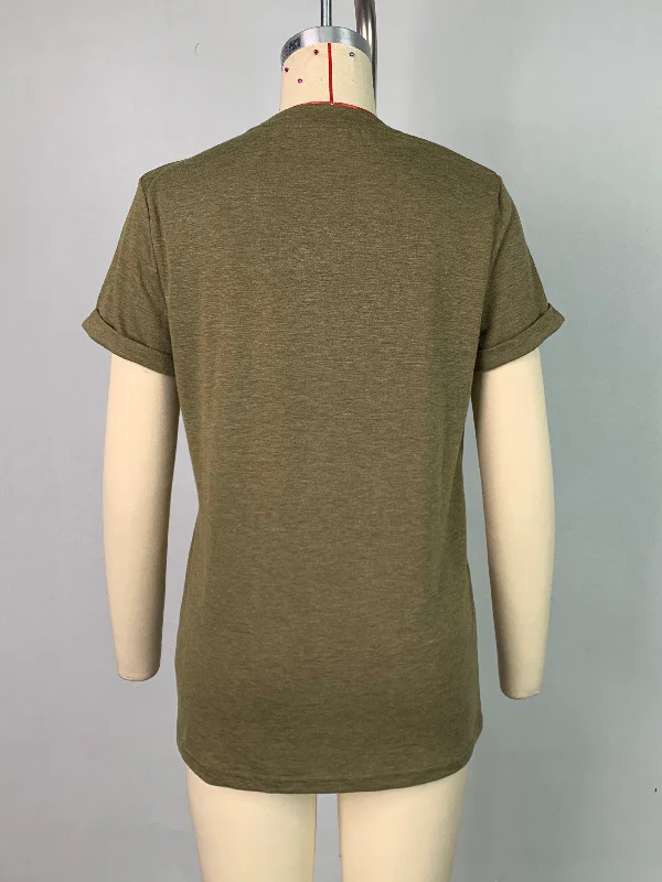 Short Sleeves Solid Color Round-Neck T-Shirts Tops - Image 16