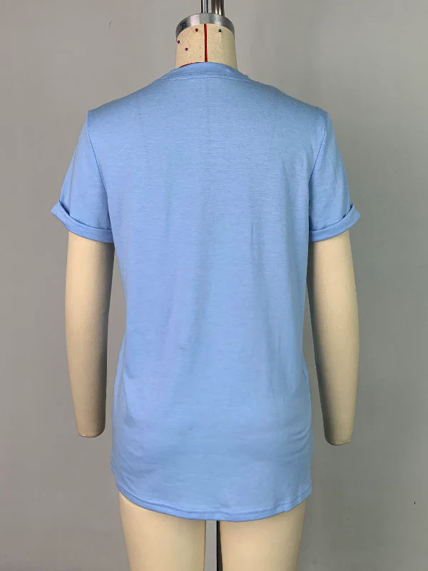 Short Sleeves Solid Color Round-Neck T-Shirts Tops - Image 19