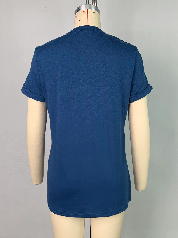 Short Sleeves Solid Color Round-Neck T-Shirts Tops - Image 22