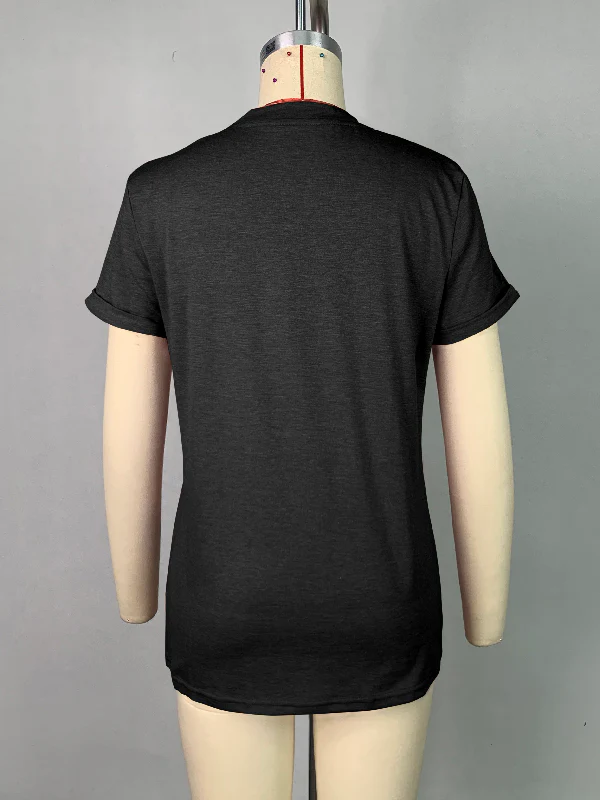 Short Sleeves Solid Color Round-Neck T-Shirts Tops - Image 25