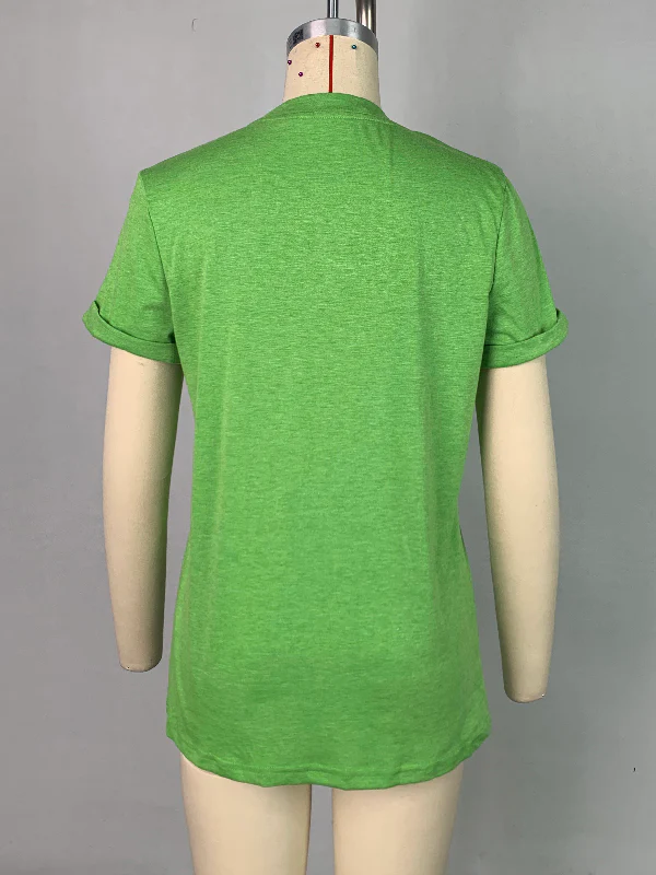 Short Sleeves Solid Color Round-Neck T-Shirts Tops - Image 28