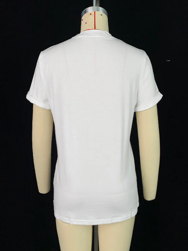 Short Sleeves Solid Color Round-Neck T-Shirts Tops - Image 4