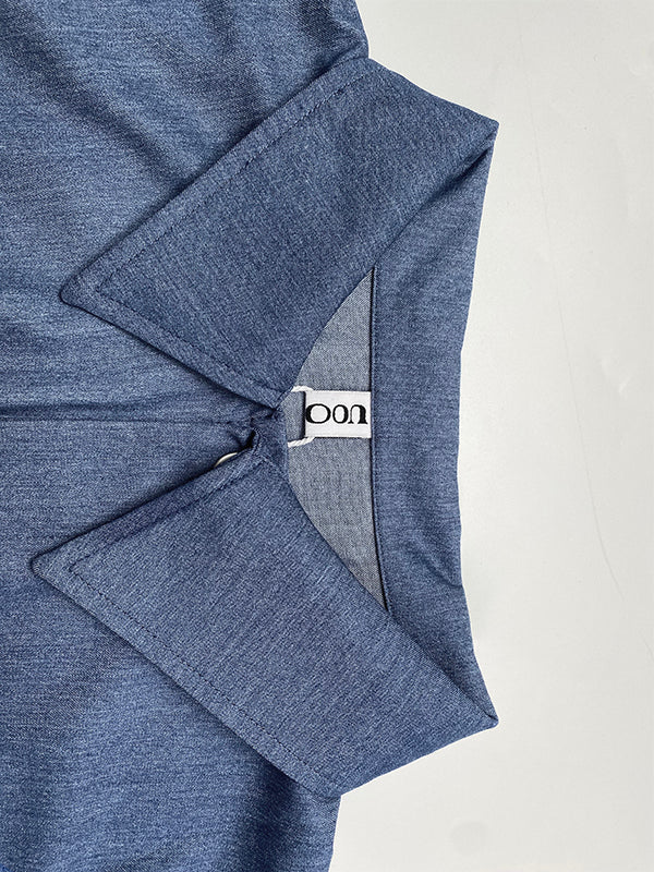 Short Sleeves Solid Color Tied Waist V-Neck Denim Jumpsuits - Image 8
