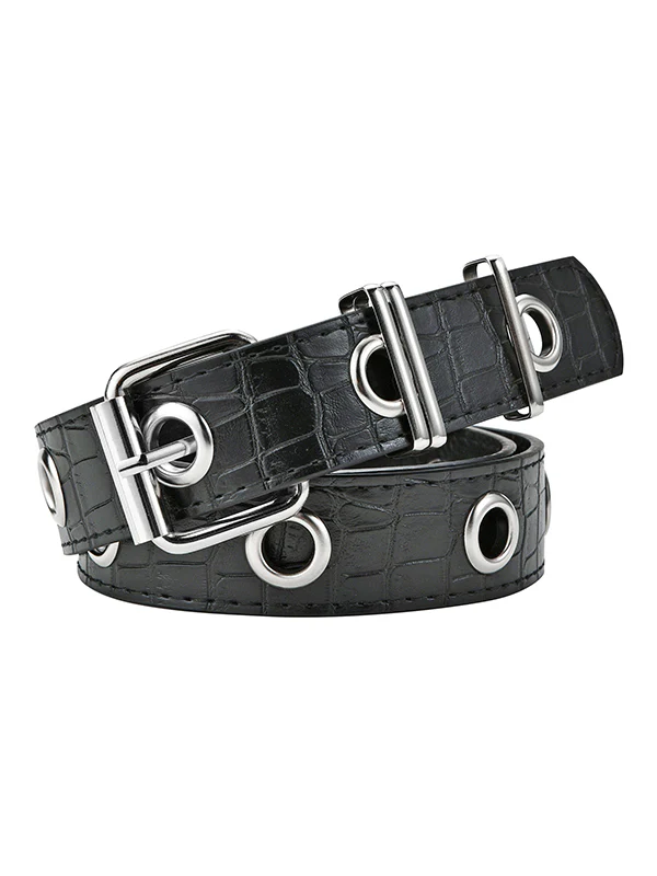 Simple Artificial Leather Chain Black Belts - Image 3