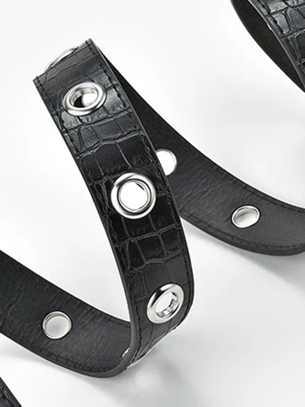 Simple Artificial Leather Chain Black Belts - Image 5