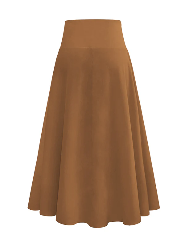 Simple Asymmetric Split-Front Falbala Solid Color Skirts Bottoms - Image 22