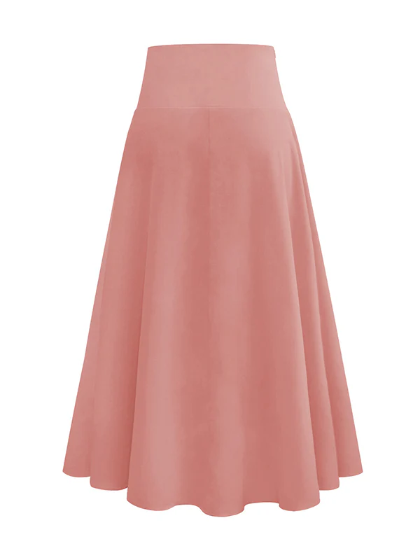 Simple Asymmetric Split-Front Falbala Solid Color Skirts Bottoms - Image 28