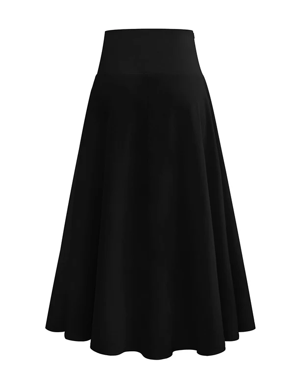 Simple Asymmetric Split-Front Falbala Solid Color Skirts Bottoms - Image 7