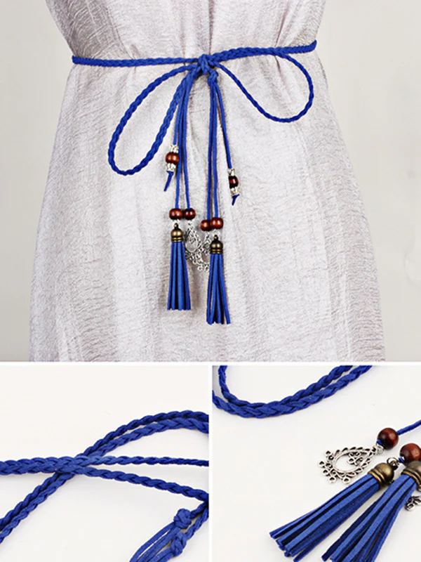 Simple Bohemia Artificial Leather Tasseled Belts - Image 10