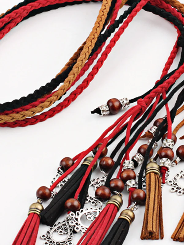 Simple Bohemia Artificial Leather Tasseled Belts - Image 16