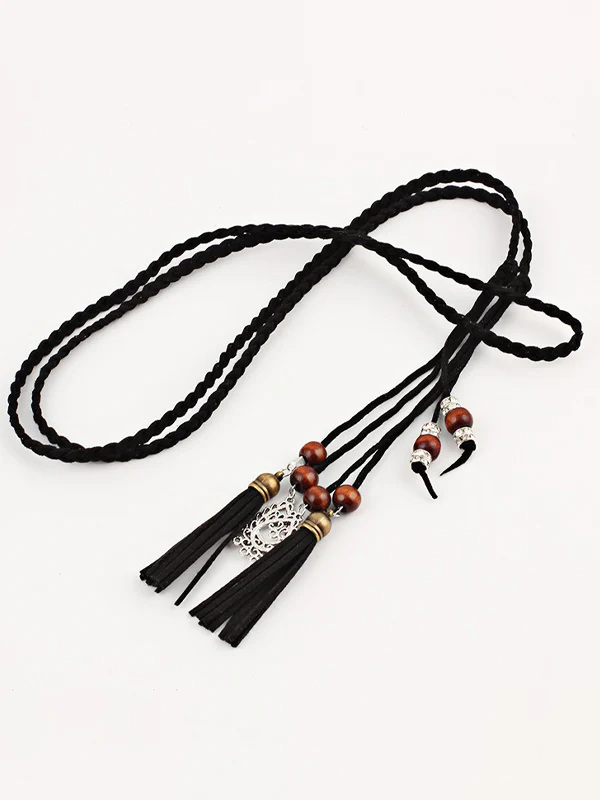 Simple Bohemia Artificial Leather Tasseled Belts - Image 7