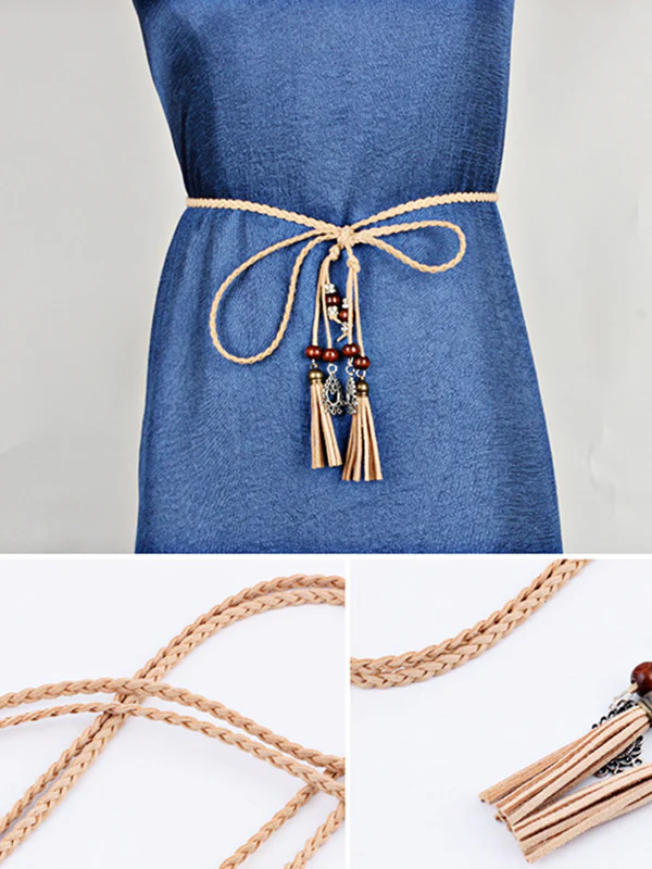 Simple Bohemia Artificial Leather Tasseled Belts - Image 8
