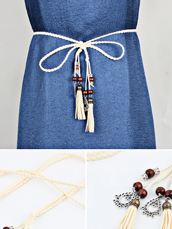 Simple Bohemia Artificial Leather Tasseled Belts - Image 9