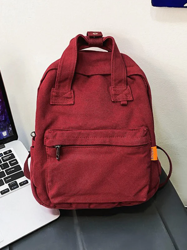 Simple Casual 5 Colors Canvas Backpack - Image 15