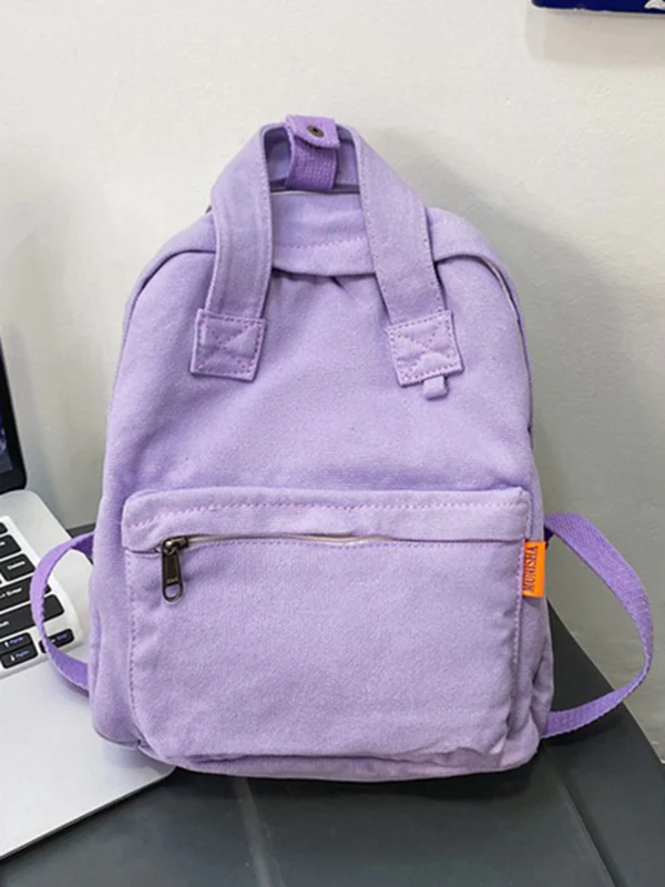 Simple Casual 5 Colors Canvas Backpack - Image 16
