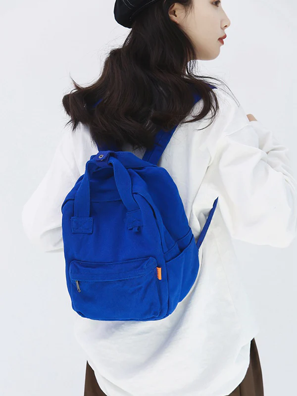 Simple Casual 5 Colors Canvas Backpack - Image 2