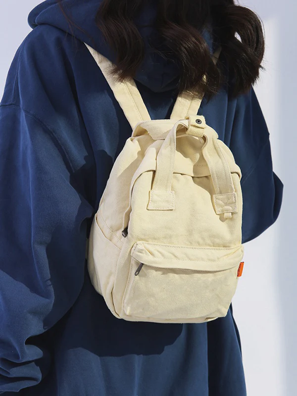 Simple Casual 5 Colors Canvas Backpack - Image 5