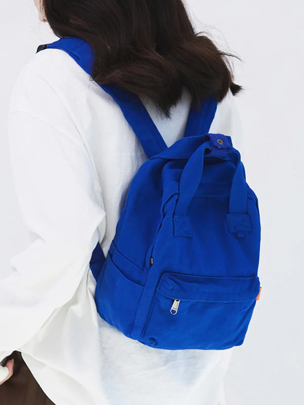 Simple Casual 5 Colors Canvas Backpack - Image 6
