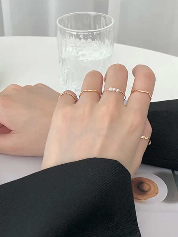 Simple Casual Chic Geometric Rings - Image 3