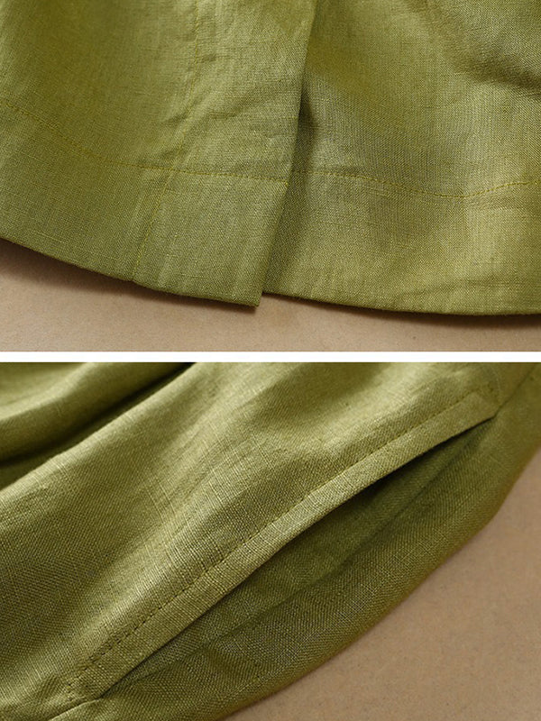 Simple Casual Loose Elasticity Ramie Cotton Skirt - Image 10