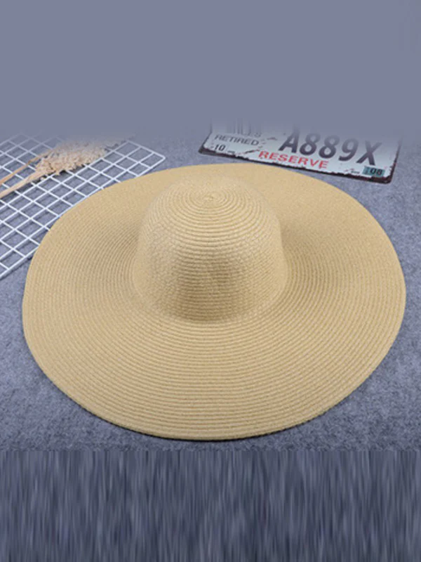 Simple Casual Vacation 10 Colors Wide Brim Hat - Image 11