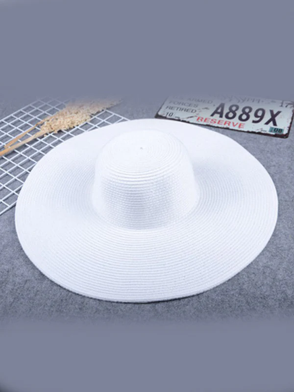 Simple Casual Vacation 10 Colors Wide Brim Hat - Image 12